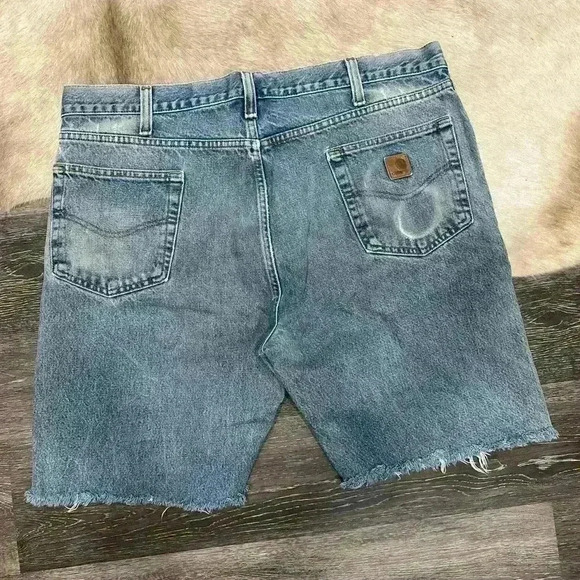 Vintage Carhartt Men’s Cutoff Distressed Jeans Shorts Size 40 - Picture 5 of 6
